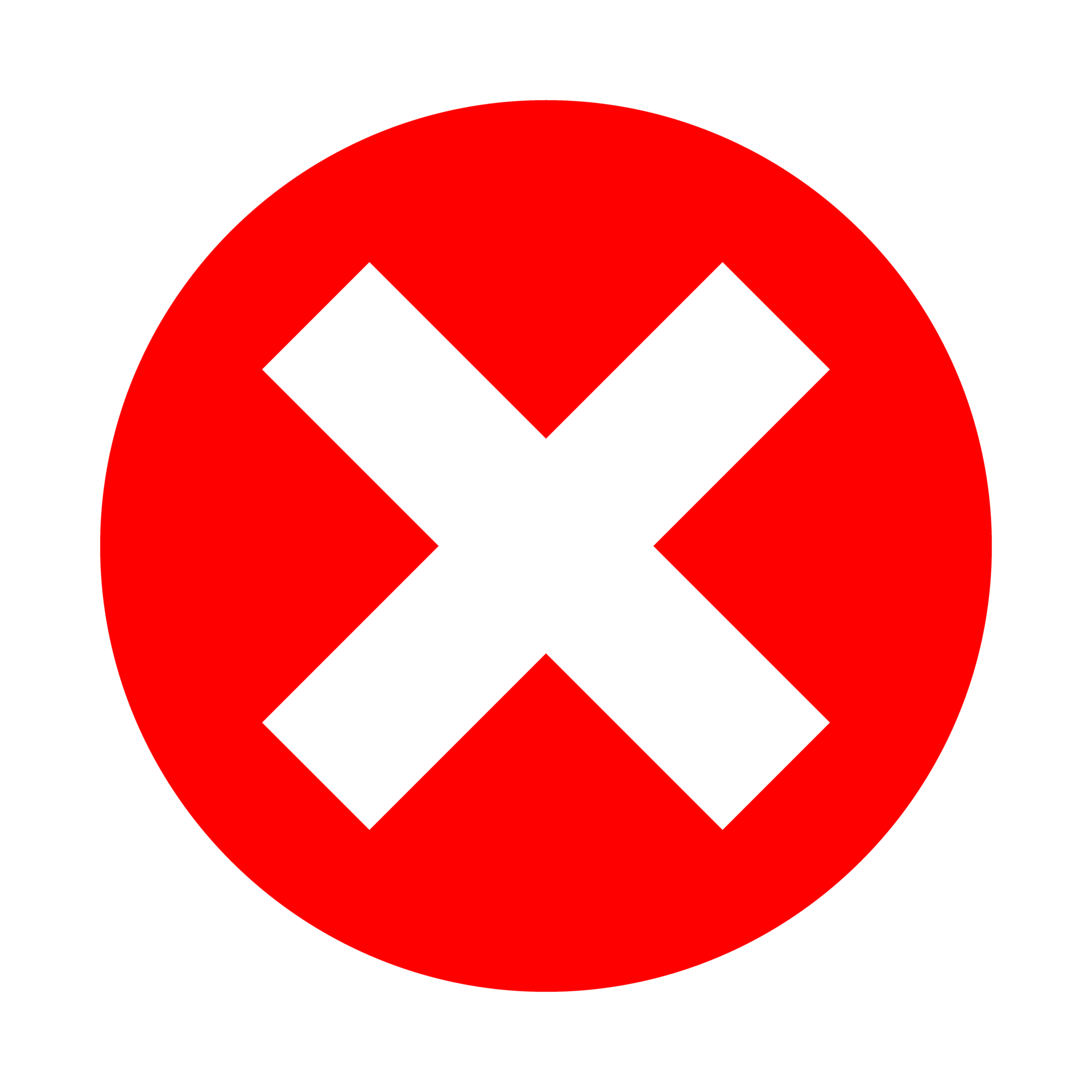 Red circle with white cross symbol